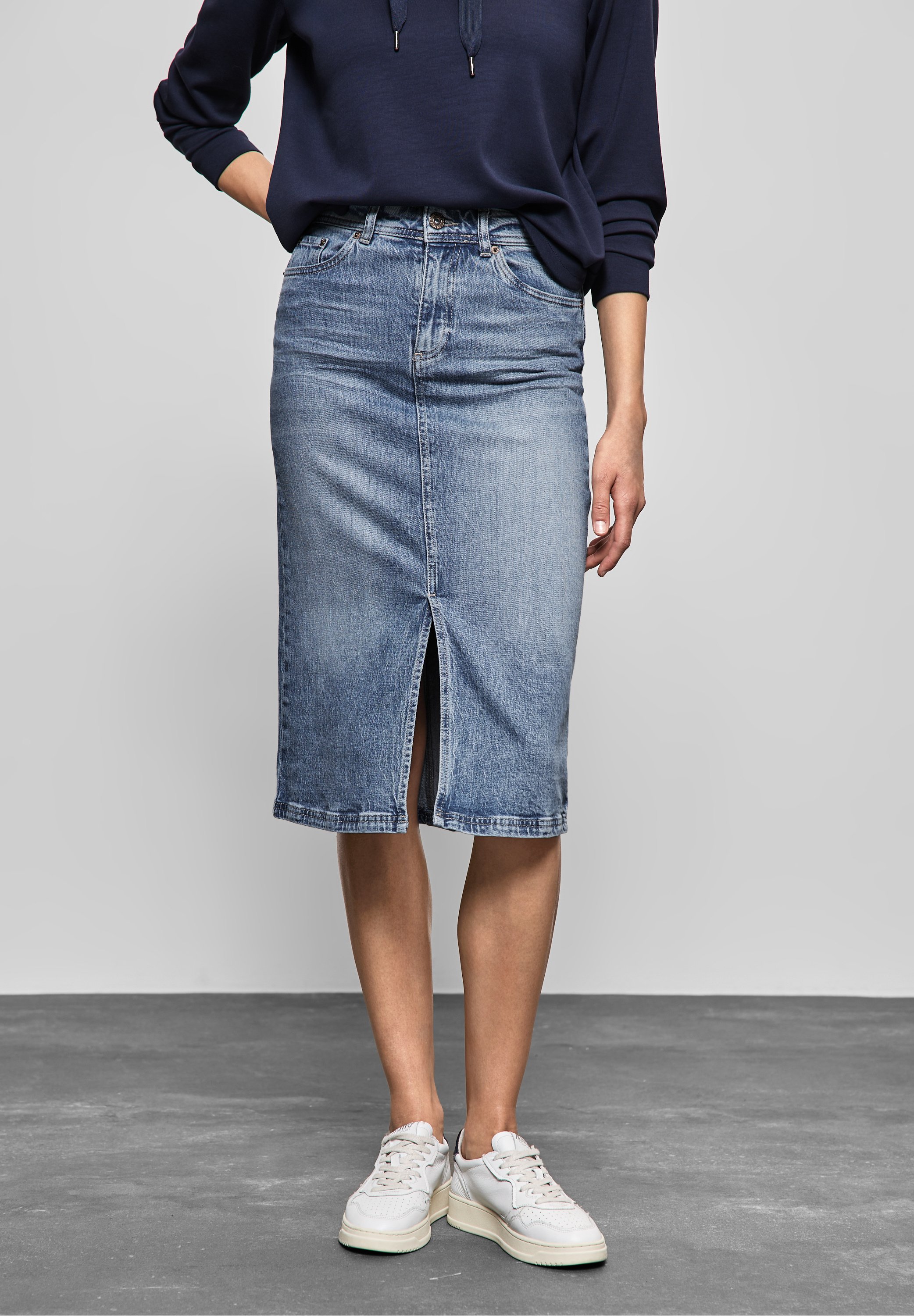 Street One Denim skirt - blau/blue denim - Zalando
