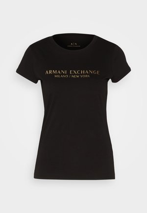 Armani Exchange Print T-shirt - black/gold