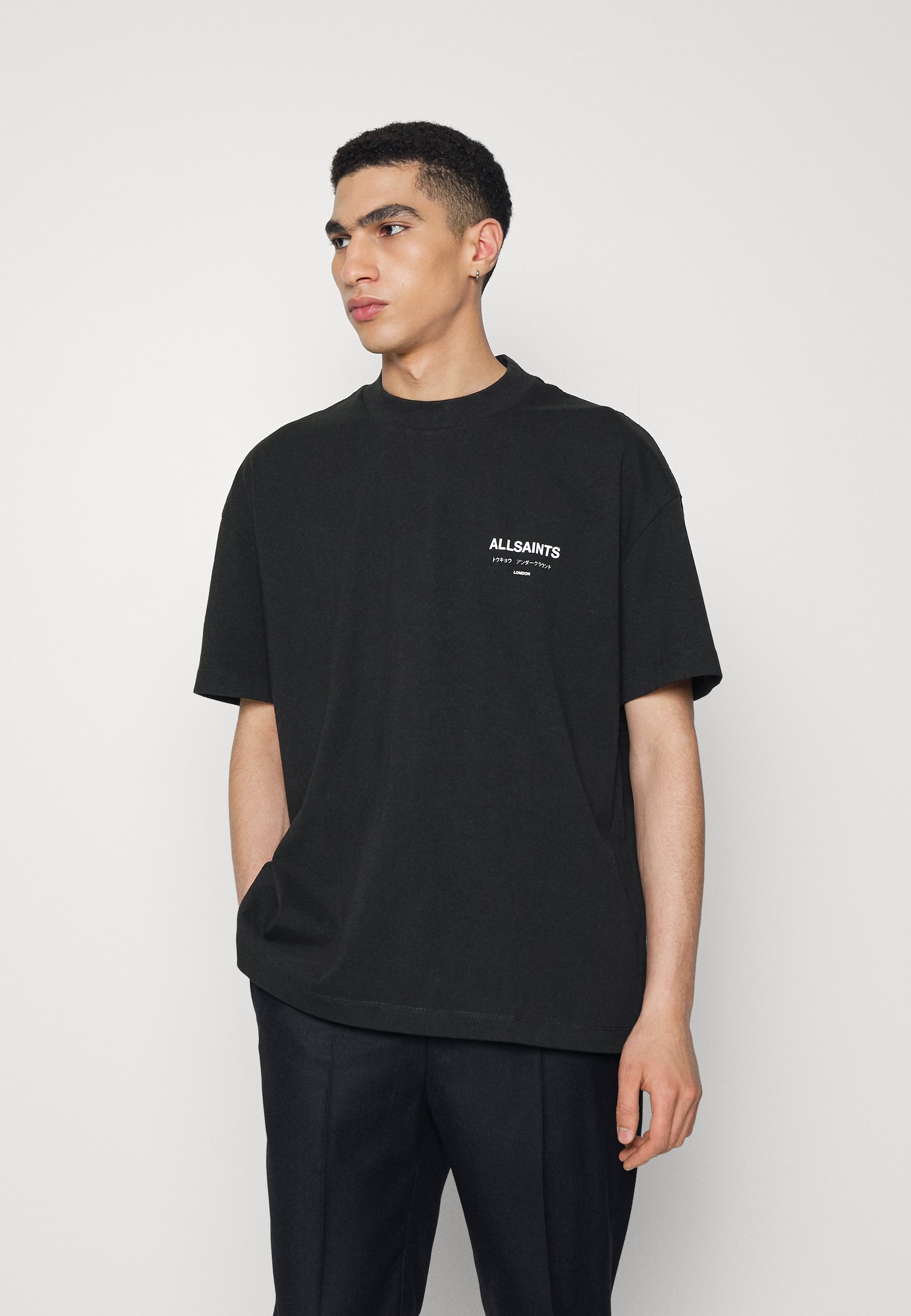 AllSaints UNDERGROUND CREW - T-Shirt print - jet black/schwarz 