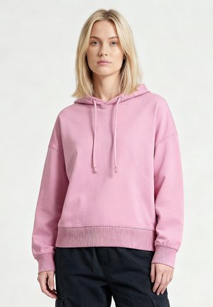 BASIC CROPPED DROPSHOULDER - Felpa con cappuccio - pink joy