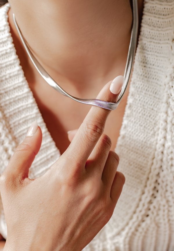 THICK SNAKE CHAIN - Halskette - silberfarben