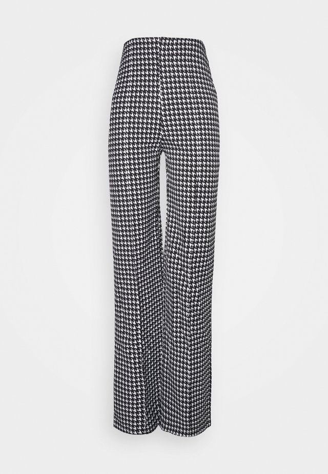 DOGTOOTH STRAIGHT LEG TROUSER - Stoffhose - black