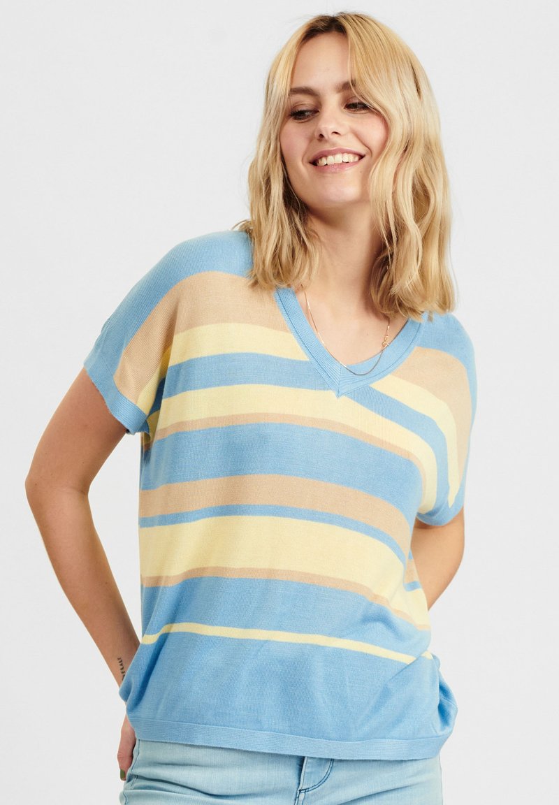 B.YOUNG dam t-shirt BYMMORLA - Della Robbia Blue Stripe