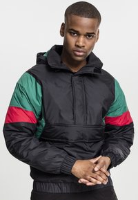 Urban Classics 3-TONE PULL OVER  - Overgangsjakke - black/green/fire red
