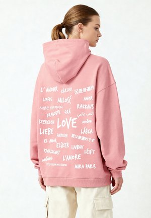 UNIVERSAL LOVE BACK PRINT - Felpa con cappuccio - pink