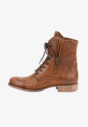 Bottines à lacets - cognac