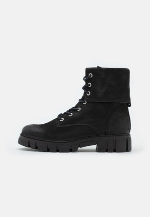 Lace-up ankle boots - black