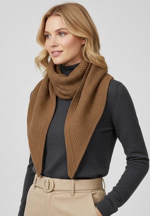 Faera, ELEGANTER DREIECKS-SCHAL UNIFARBEN WEICH UND WARM - Scarf - beige