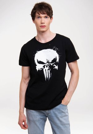 LOGOSHIRT MARVEL PUNISHER TV SKULL - T-shirt print - schwarz