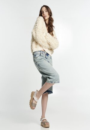 COMPENSÉE KICK OFF - Sandali con plateau - bk beige glitter