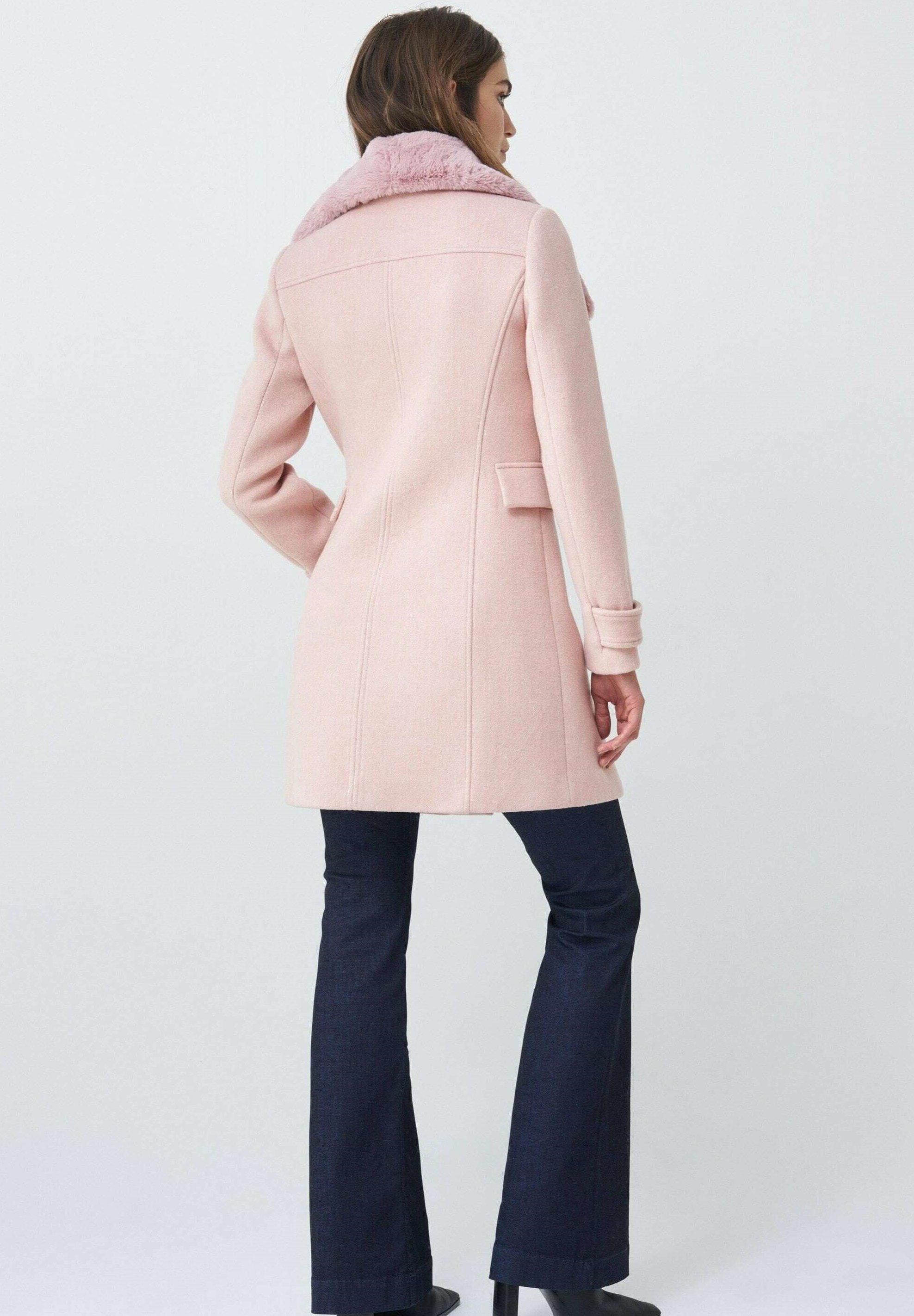 comprar abrigo rosa mujer