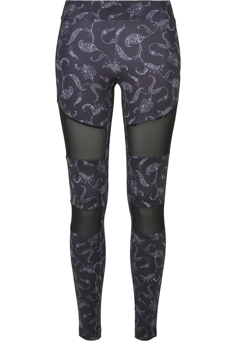 Urban Classics - TECH AOP  - Leggings - blackpaisley, Forstør