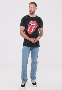 Paradiso Clothing THE ROLLING STONES CLASSIC TONGUE SNOW WASH - Print T-shirt - black