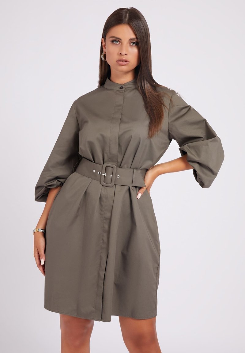 Damen Freizeitkleider | Guess MIT BALLONÄRMELN Blusenkleid grün - QS92059 Damen Freizeitkleider | Guess MIT BALLONÄRMELN Blusenkleid grün - QS92059