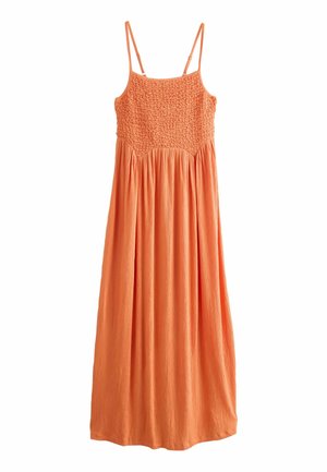 REGULAR FIT STRAPPY SHIRRED - Jerseykleid - bright orange