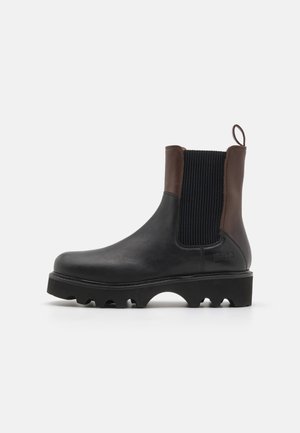 NYRA 2 - Botines con plataforma - black/dark brown/rich tan