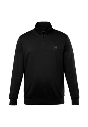 Men Plus, TROYER BASIC ZIPPKRAGEN BIS 8 XL - Sweatshirt - black