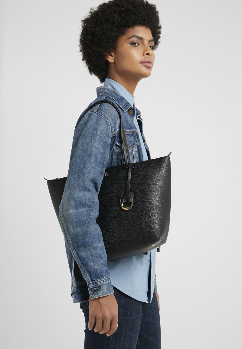 Lauren Ralph Lauren FAUXLEATHER SMALL TOTE Handbag black Zalando