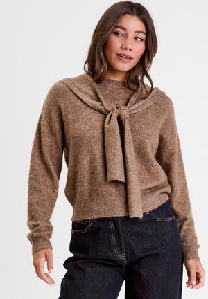 LANGÄRMELIGER KAPUZEN - Pullover - marron clair