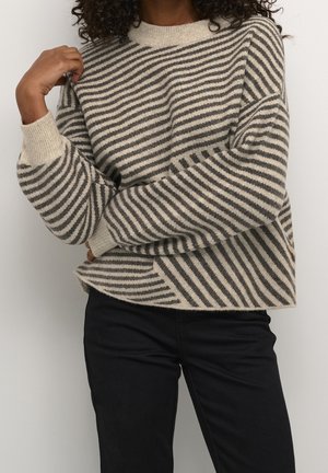 Striktrøje - mottled dark grey