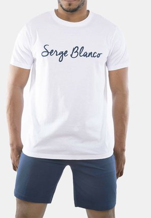 ENSEMBLE PYJAMA COURT COL ROND BICOLORE - Bas de pyjama - bleu