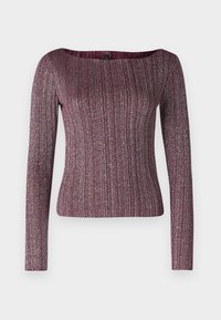 ONLPEARL BOATNECK - Top dugih rukava - burgundy detail:silver lurex