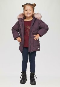 s.Oliver MET GLITTERPRINT - Langarmshirt - bordeaux