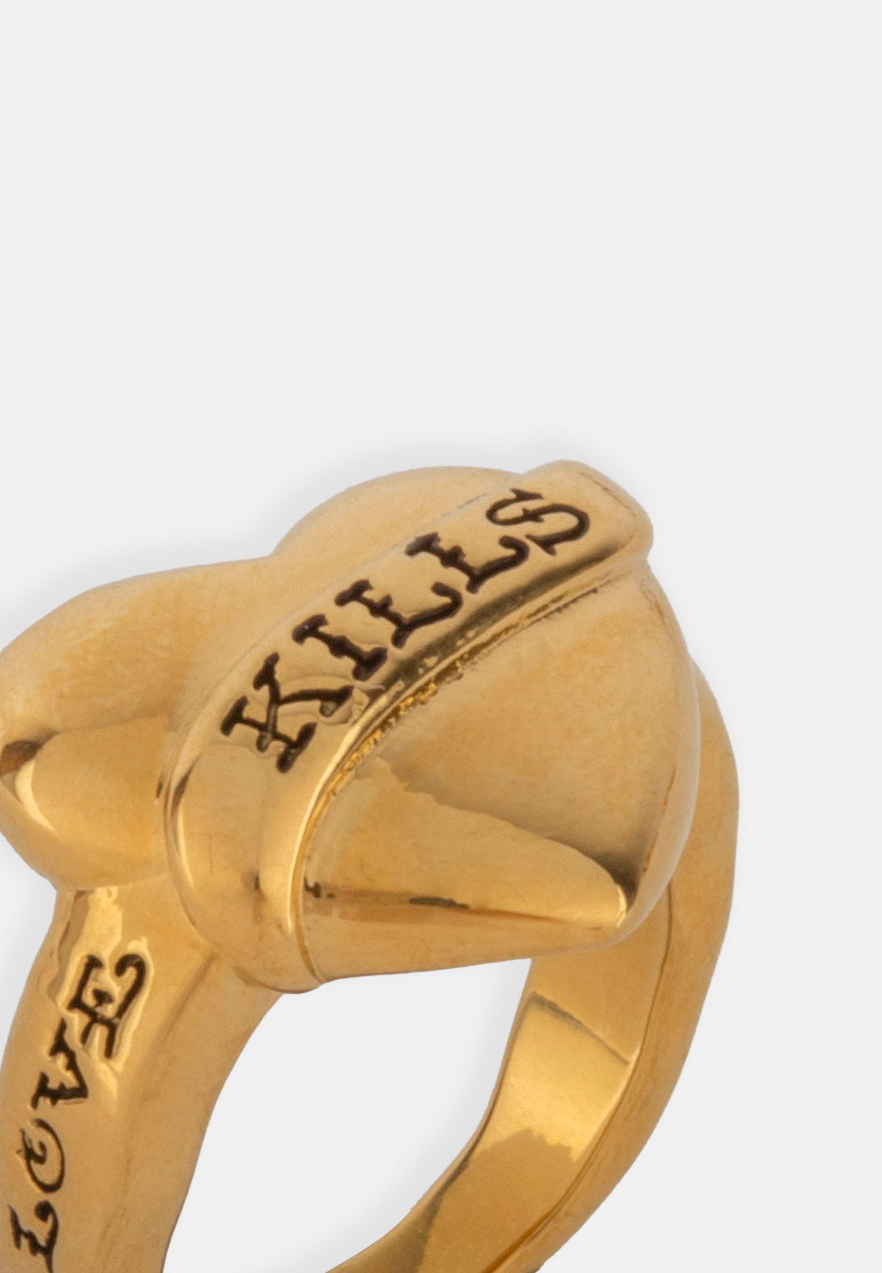 Ed Hardy LOVE KILLS SLOWLY MINI HEART SIGNET リング Ed Hardy Love Kills Slowly Heart Signet Ring - Silver – Ed
