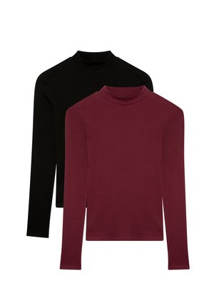 PACK 2 LUPETTO - Maglietta a manica lunga - 1x Black, 1x Bordeaux