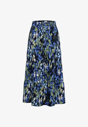 Cecil, MAXIROCK MIT VOLANTS UND PRINT - Falda larga - urban dark blue