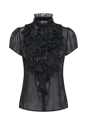 Saint Tropez, LILJASZ CRINKLE SHORT SLEEVE - Overhemdblouse - black washed dandelions