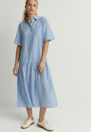 SHORT SLEEVE DROP WAIST - Robe chemise - blue stripe