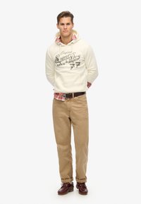 Superdry & Co LEATHER & BOOT CO SCRIPT  - Hættetrøje - cream