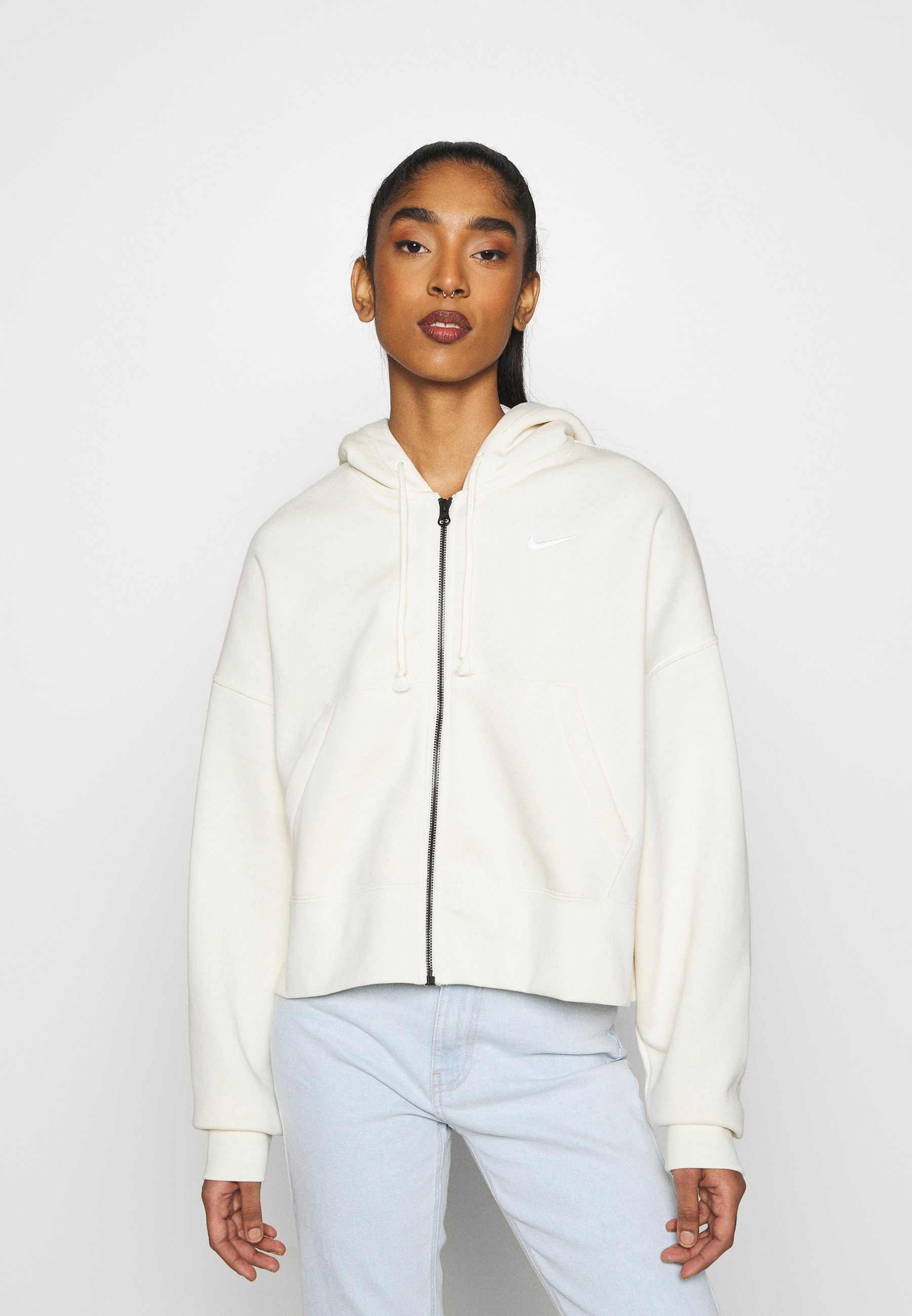 beige nike zip up hoodie