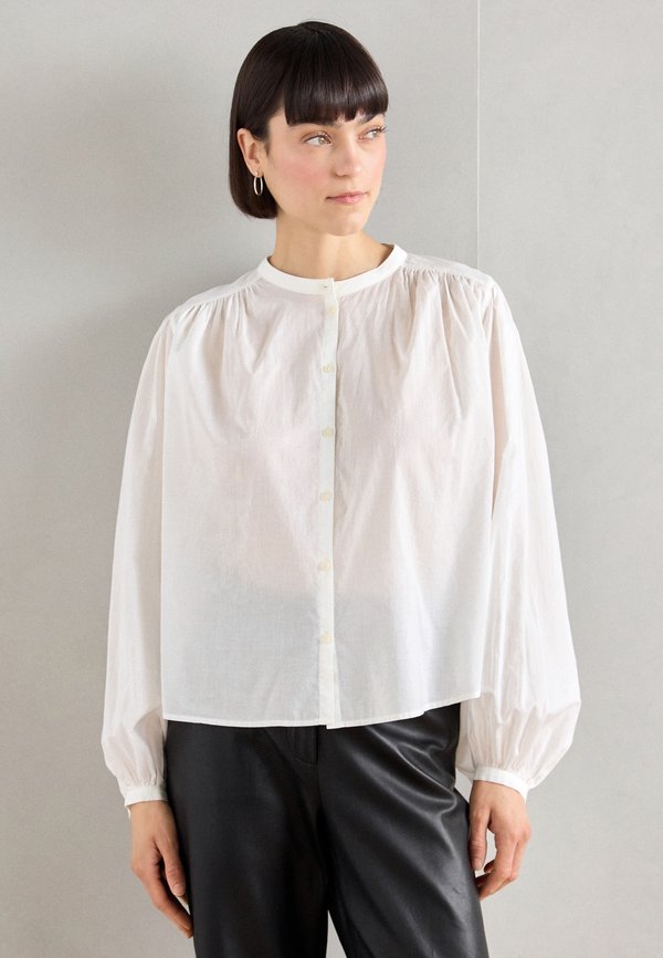 BLOUSE LONG SLEEVE SOLID - Button-down blouse