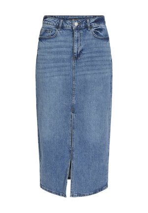 VILA JAF MIDI-NOOS - Pencil skirt - medium blue denim wash