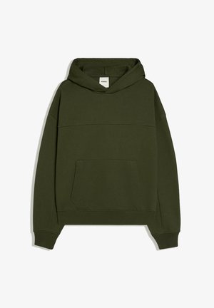 Bershka, BOXY FIT - HOODIE - Hoodie - olive