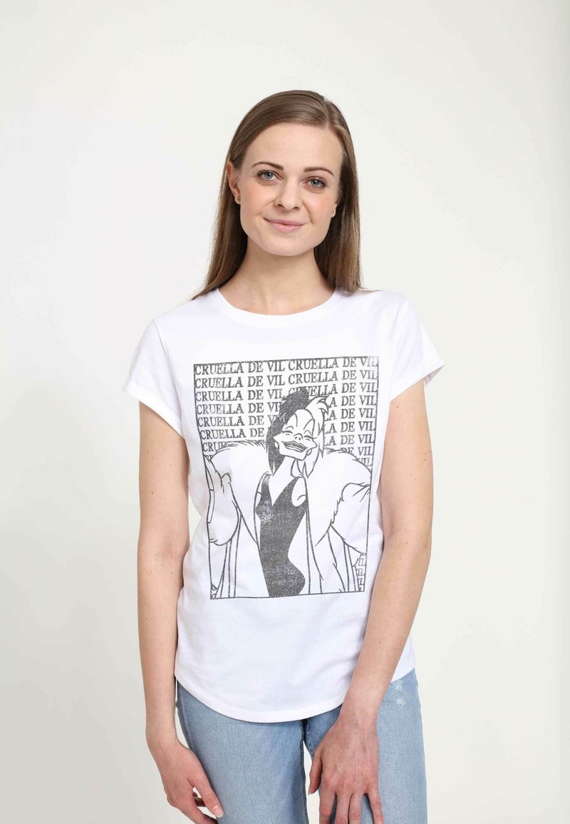Disney 101 DALMATIANS CRUELLA DE VIL - Triko s potiskem - white