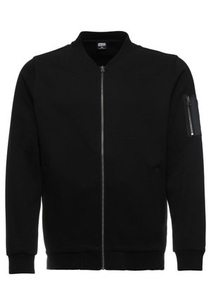 BOMBER JACKET - Tröja med dragkedja - black