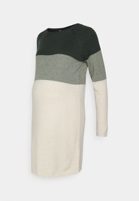 OLMLILLO DRESS - Gebreide jurk - june bug/balsam green melange/oatmeal melange