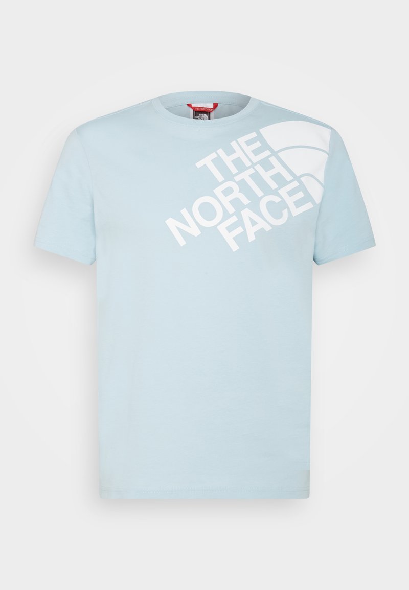 The North Face Shoulder Logo Tee Print T Shirt Beta Blue White Light Blue Zalando De