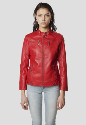 BIKER - Chaqueta de cuero sintético - rojo   red