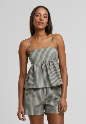 STRIPED CAMI - Topper - olive white