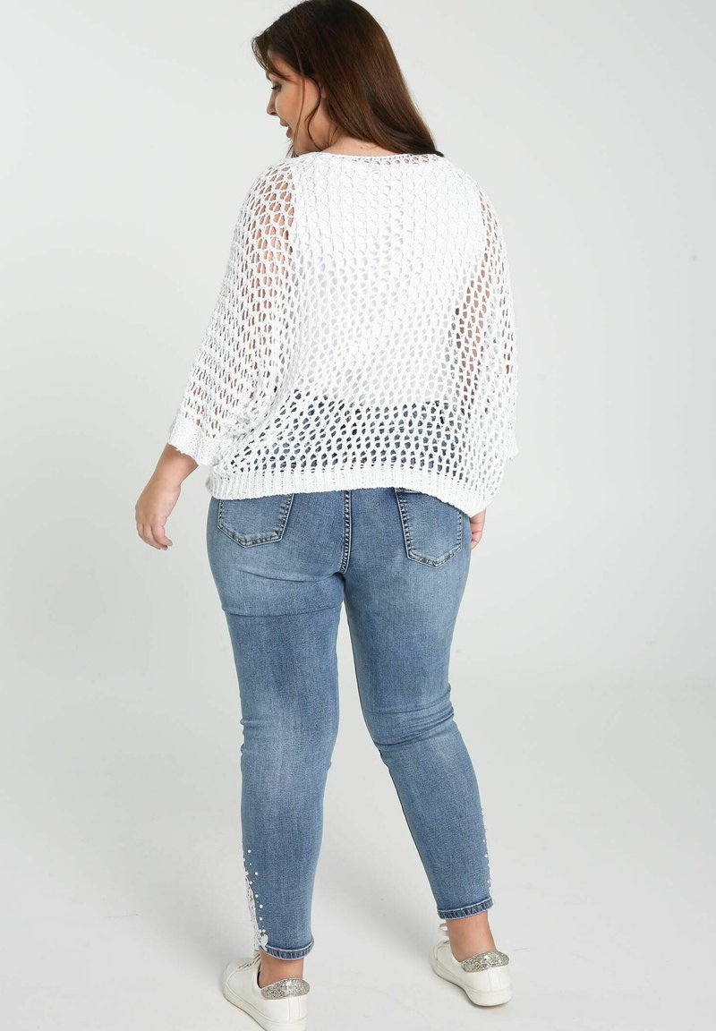 Damen Strickjacken | Paprika Strickpullover white/weiß - NR28236 Damen Strickjacken | Paprika Strickpullover white/weiß - NR28236