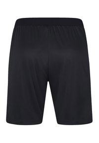 Pantaloni sportivi neri con una texture liscia, vita elastica e una vestibilità standard, con cuciture laterali sottili. Nessun motivo o dettaglio aggiuntivo.