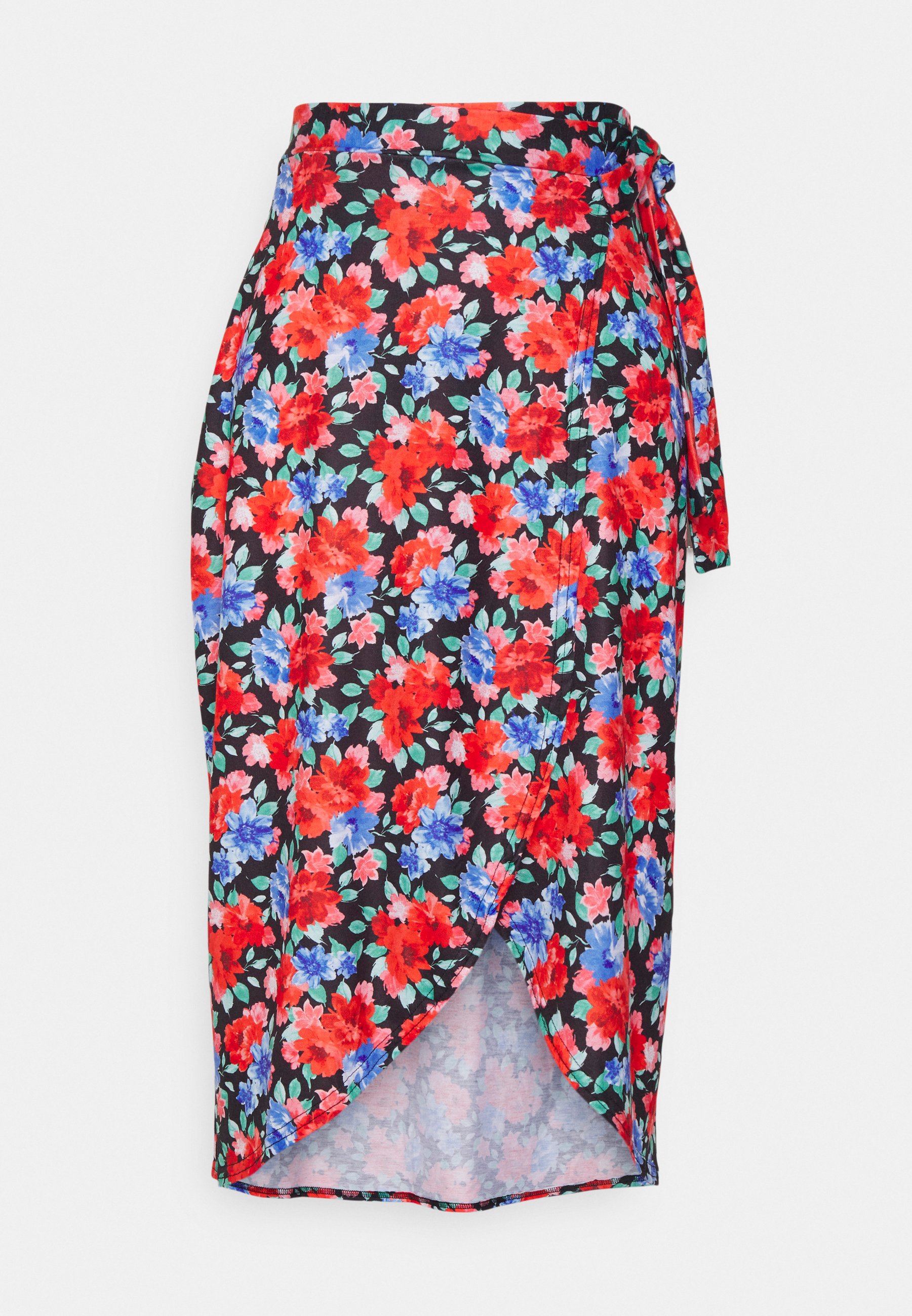 wrap midi skirt