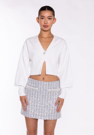 DIAMANTE BUTTON - Vest - off white