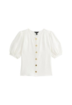 New Look CREW NECK BUTTON THROUGH  - Button-down blouse - white