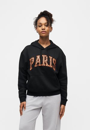 Φούτερ με κουκούλα - true black