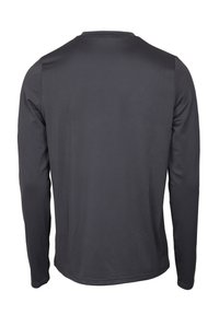 Mörkgrå långärmad skjorta i en mjuk och elastisk tyg. Har en enkel rund halsringning och rak fåll med minimal detaljer.